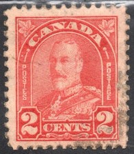 Canada Stamp Scott #165, 2c, King George V, MNH, OG, Soiled