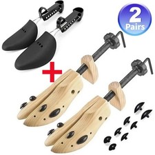 2 Pairs Professional Wooden Shoe Stretcher 2Way Adjustable Men Women 9.5 to 13.5