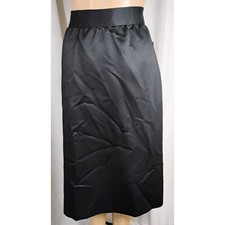 NWT Vintage La Bene Texsheen Black Satin Sheen Midi Skirt Size 13 14 USA