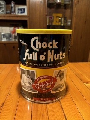 Chock Full O   Nuts Coffee Container Jackie Robinson  Tin Empty 48 Oz