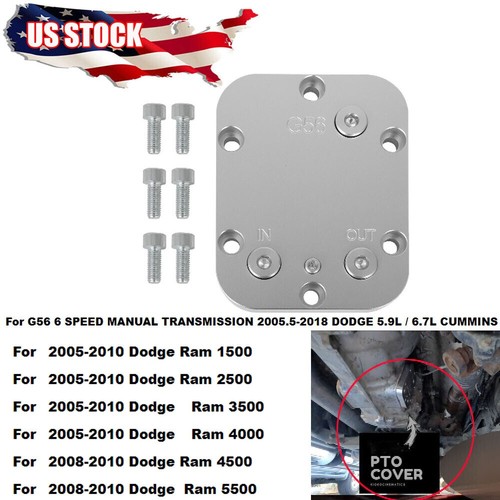 Billet 3 Ports PTO Cooler Cover 1/8 NPT For Dodge Ram 1500 2500 3500 4000 4500