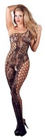 Sexy Catsuit Body Erotik ReizwäSche F. Damen Netzoptik Dessous M. Fuß Schwarz