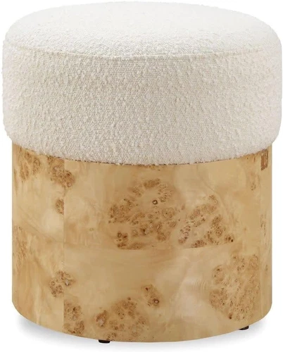 Chic 17" Swirls Ottoman - Stylish & Versatile Home Accent, 16" Wide - Picture 1 of 6