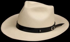 1" Black Leather - Hat band - Men Sun Panama Hat fedora Replacement strap