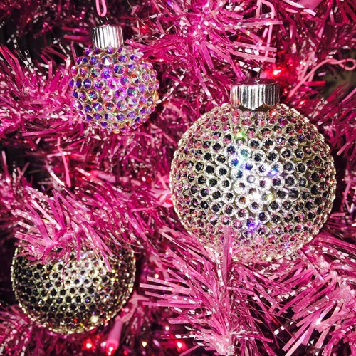 BLING Christmas Tree Ornament handmade with Swarovski Crystals 2-5/8” Disco Ball - Picture 2 of 4