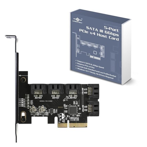 Vantec UGT-ST655 5-Port SATA III 6Gbps PCIe x4 Host Card for SSD HDD Optical - 第 6/7 張圖片