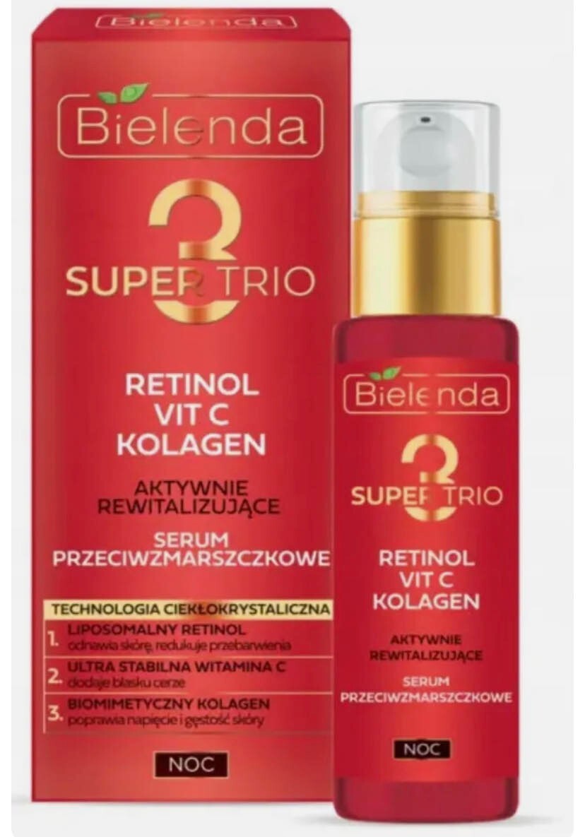 Bielenda Super Trio Retinol VitC Collagen Revitalizing Night Serum 30ml - Image 4