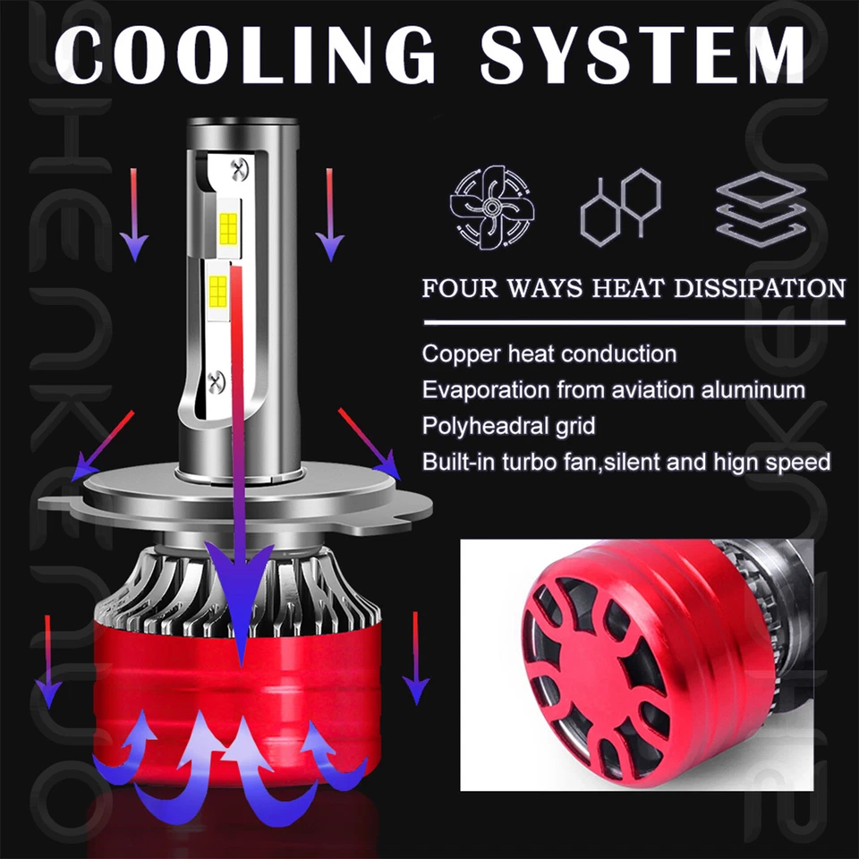 Faros LED Hi-Lo DRL H4 bombilla para camiones Peterbilt 330 2000-2005 2 piezas punto 7x6" Foto 3 de 4