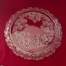 Carmen Mikasa Crystal Torte Plate Cake Stand 13.5" Floral Walther Glass Germany