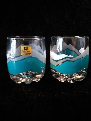 PARKA - DOOSAN GLASS CO - Mountian Themed - 2 Lowball Glasses 3 1