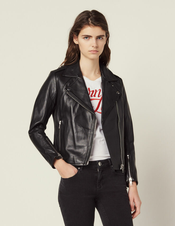 Sandro Moto Biker leather Jacket in 