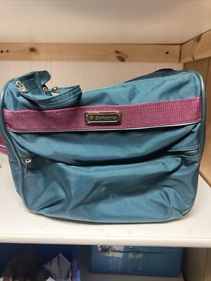 Vtg 1987 Samsonite Carrypak 37 CarryOn Shoulder Bag Messenger Diaper Teal Purple