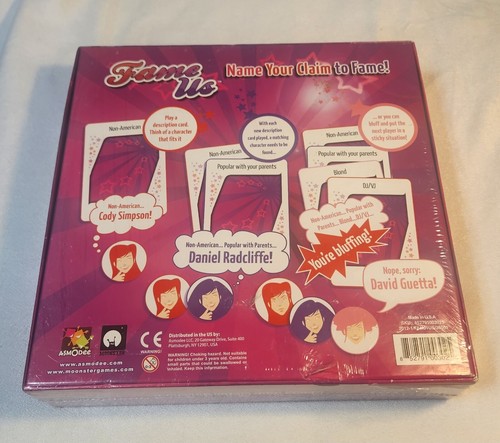 Fame Us Board Game Name Your Claim To Fame - BRAND NEW SEALED - Picture 2 of 2