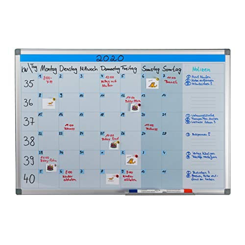 (TG. 1 pz.) Relaxdays Whiteboard Planner, Settimanale, Lavagna Magnetica, Cancel