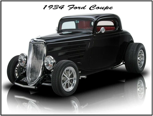 1934 Ford Coupe Hot Rod NEW Metal Sign: 12 x 16" & Free Shipping