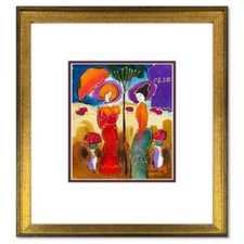 Moshe Leider, Framed Original Mixed Media Watercolor Painting, Hand Signed