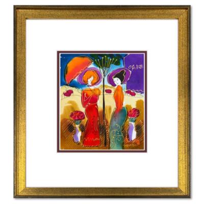 Moshe Leider, Framed Original Mixed Media Watercolor Painting, Hand Signed
