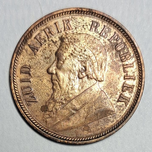 1898 South Africa One Penny Low Mintage Bronze Coin - Picture 2 of 4