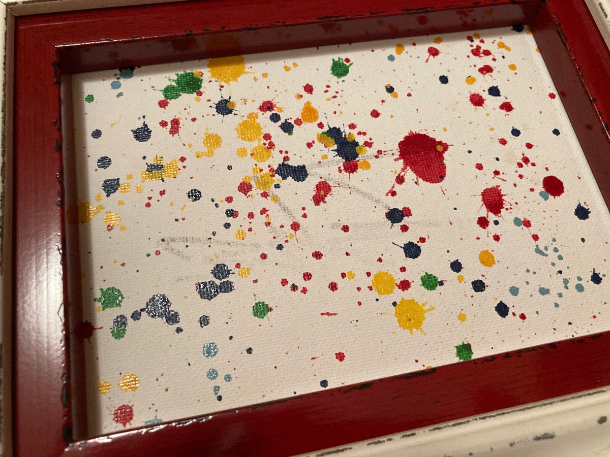 Futura 2000 Splatter Painting Canvas 5x7 Inches 9x11” Framed
