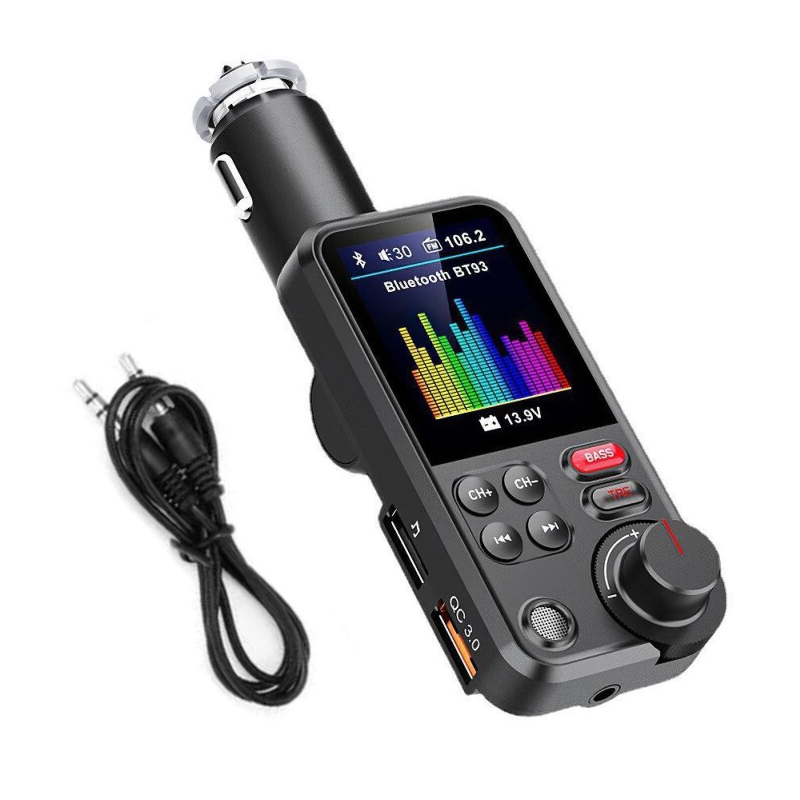 Bluetooth Car Kit MP3 Player FM Transmitter with Dual USB Charger ABS