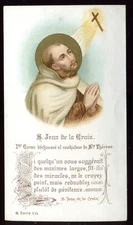 ANTIQUE  HOLY CARD OF  ST JEAN DE LA CROIX