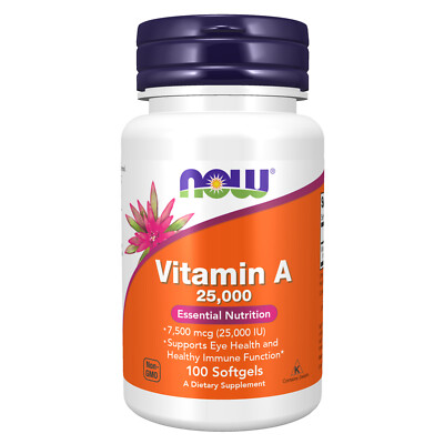 #ad NOW FOODS Vitamin A 25 000 100 Softgels $11.42