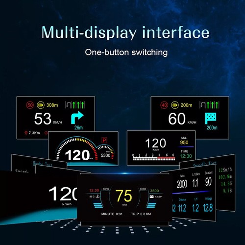 Velocímetro de proyección HUD espejo navegación pantalla frontal OBD2 GPS HUD para automóvil - Imagen 7 de 24