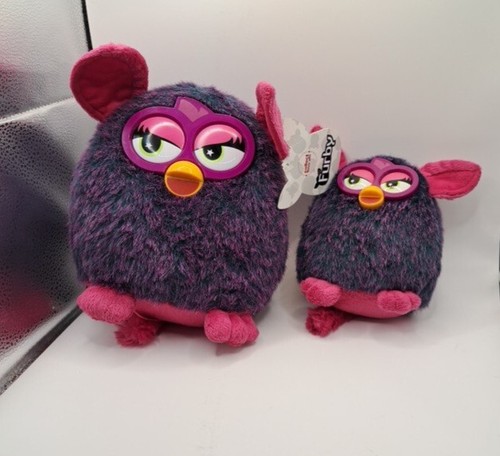 FURBY HASBRO FAMOSA PURPLE AND PINK FLUFFY PLUSH SOFT TOYS/TEDDY,8" 6" 2013 X2 - Picture 4 of 10