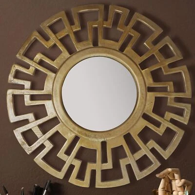 FineBuy Miroir Murale Art Déco Métal 60 cm Miroir Mur Couloir Grand Moderne Rond - Photo 1/4