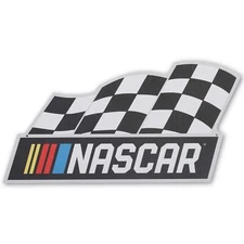 NASCAR Checkered Flag Metal Sign - Fun NASCAR Wall Decor for Man Cave or Garage