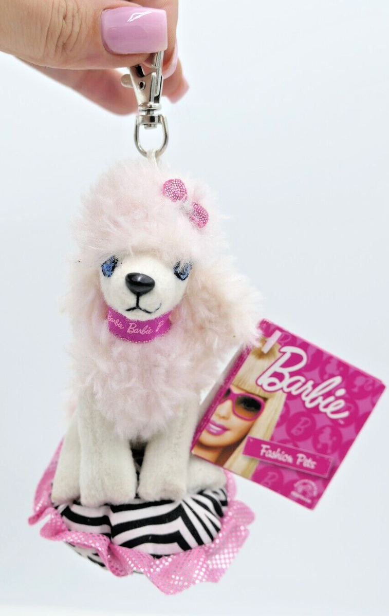 2010 MATTEL Russ BARBIE Sequin Dog Poodle Zebra Stuffed Animal Bag