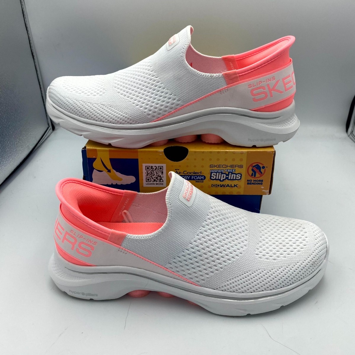 Skechers Go Walk Mia 125231 Women's US Sneakers White Pink