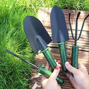 4pcs Heavy Duty Garden Tools Set Hand Planting Gardening Shovel Rake Trowel USA