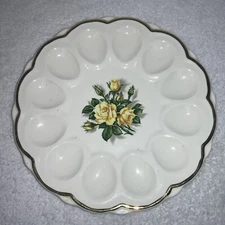 Vintage 22 KT Gold Rim Gorgian Deviled Egg Serving Plate (I-2)