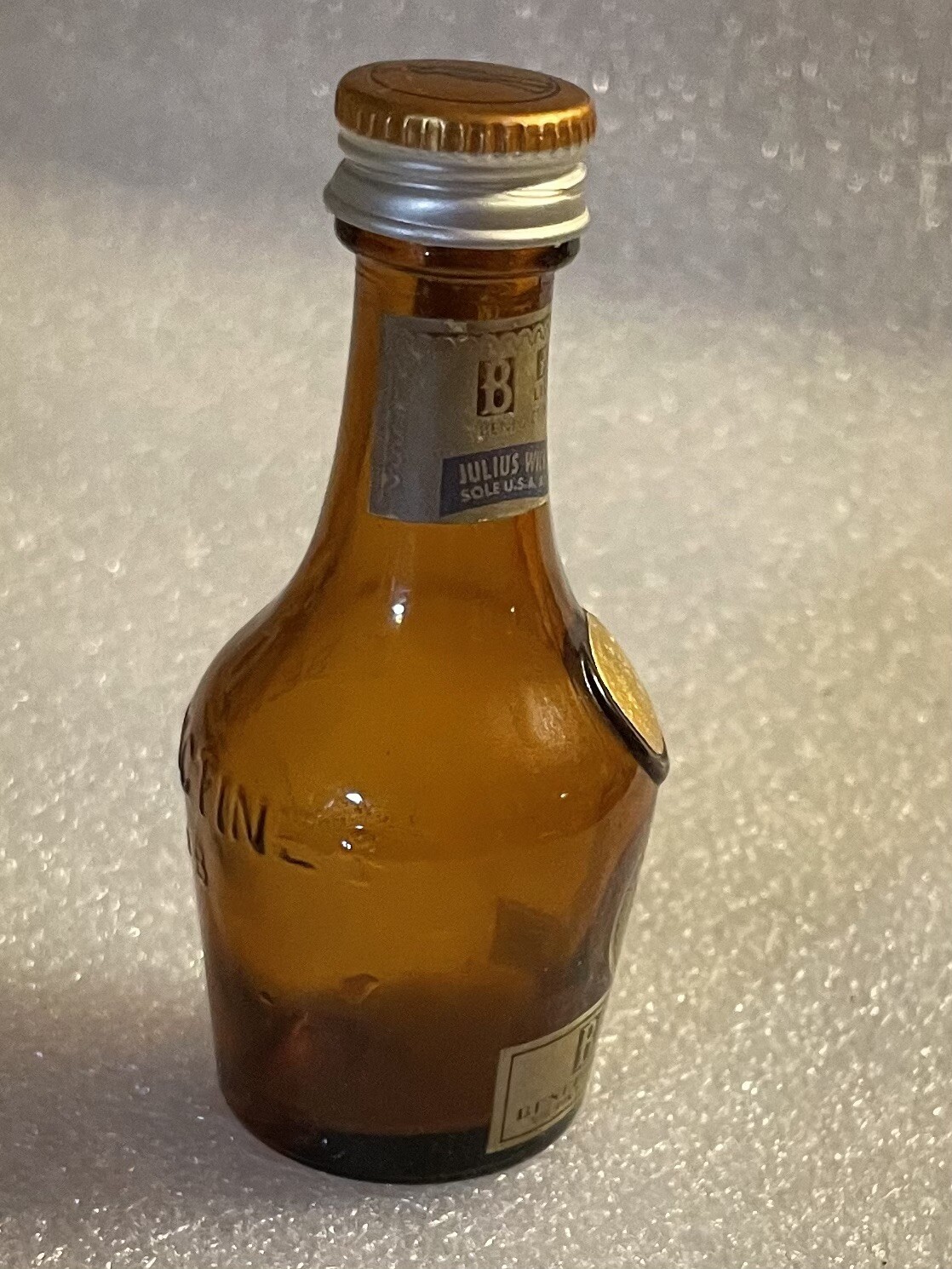 Empty Mini Dom B&B Benedictine & Brandy Amber Glass Bottle | eBay