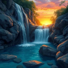 Digital Picture of Beautiful Waterfall printable file