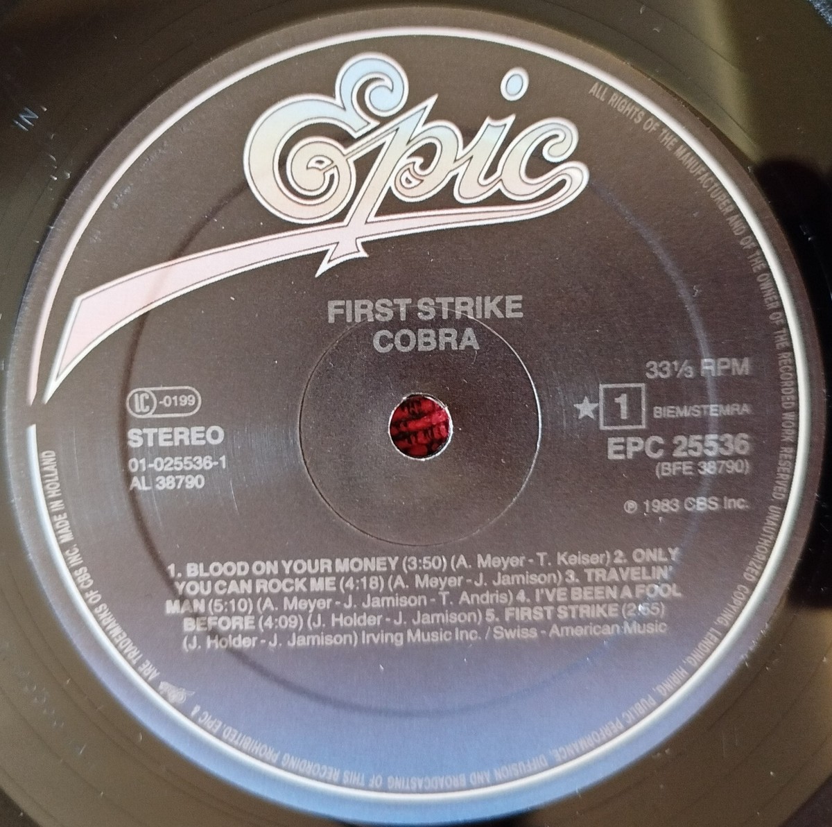 COBRA ** First Strike ** ORIGINAL 1983 HOLLAND LP w/ INSERT | eBay