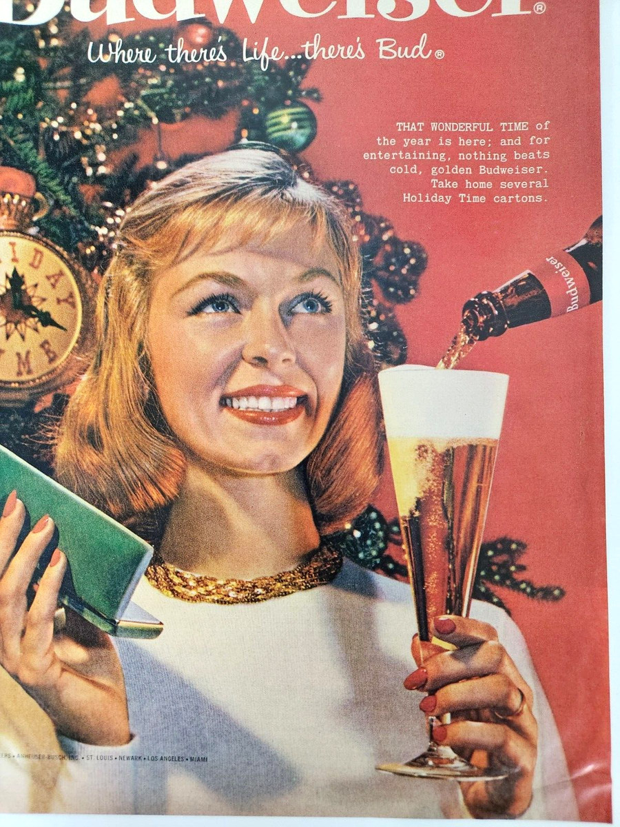 Christmas Holiday Budweiser Beer Vintage Ad Magazine Print Anheuser Busch |  eBay
