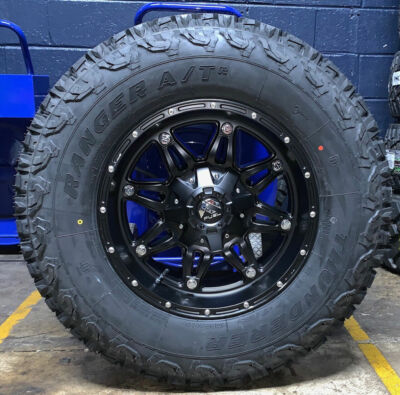 4) 17x9 Fuel Hostage D531 Black Wheels Rims 33'' AT Tires 5X5 Jeep Wrangler JK JL