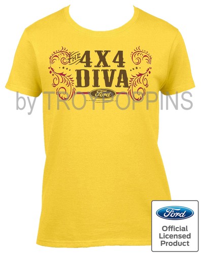 1-LADIES WEAR- 4X4 DIVA FORD TRUCK SHOW MUD RIDER RACE GRAPHIC PRINTED T-SHIRT - Picture 3 of 5