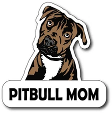Pit Bull Mom Sticker Dog Lover Laptop Car Window Bumper K9 Pitbull Pet Decal