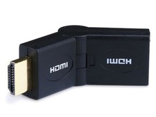 HDMI Port Saver Adapter Male to Female , Swiveling Type - Black