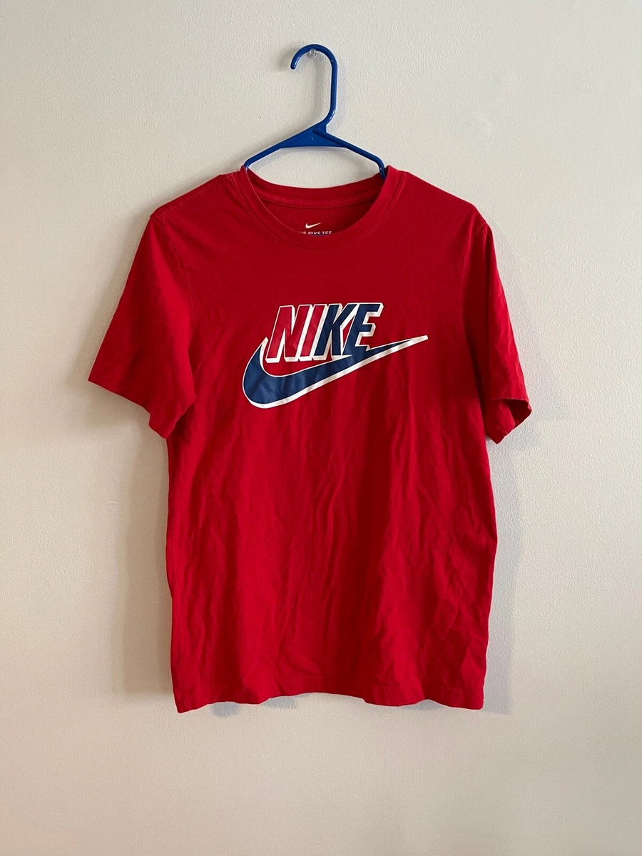 Nike Red White Blue Graphic T Shirt The Nike Tee Size Small Swoosh
