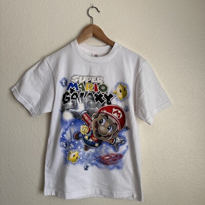 Vintage Super Mario Galaxy Intex White T Shirt Size Medium M | eBay