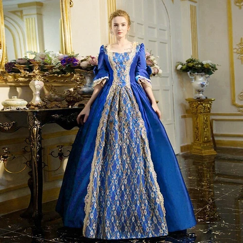 Women Vintage Fancy Dress Gowns Renaissance Medieval Victorian Cosplay Costume - Picture 5 of 24