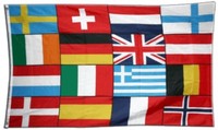 Fahne EuropäIsche Union Eu 16 Staaten Flagge EuropäIsche Hissflagge 90X150Cm