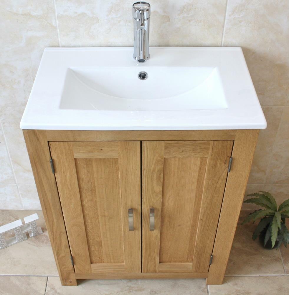 Slimline Bathroom Cabinet Vanity Unit | Solid Oak Furniture | Inset ...