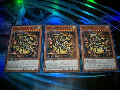 3x Arcana Force XIX - The Sun 1st Edition Common SUDA-EN005 Yu-Gi-Oh!