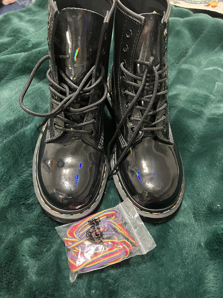 Dr. Martens Doc's 1460 Rainbow Black Patent Leather AirWair