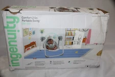 Ingenuity Comfort 2 Go Compact Portable 6-Speed Cushioned Baby Swing with Music,